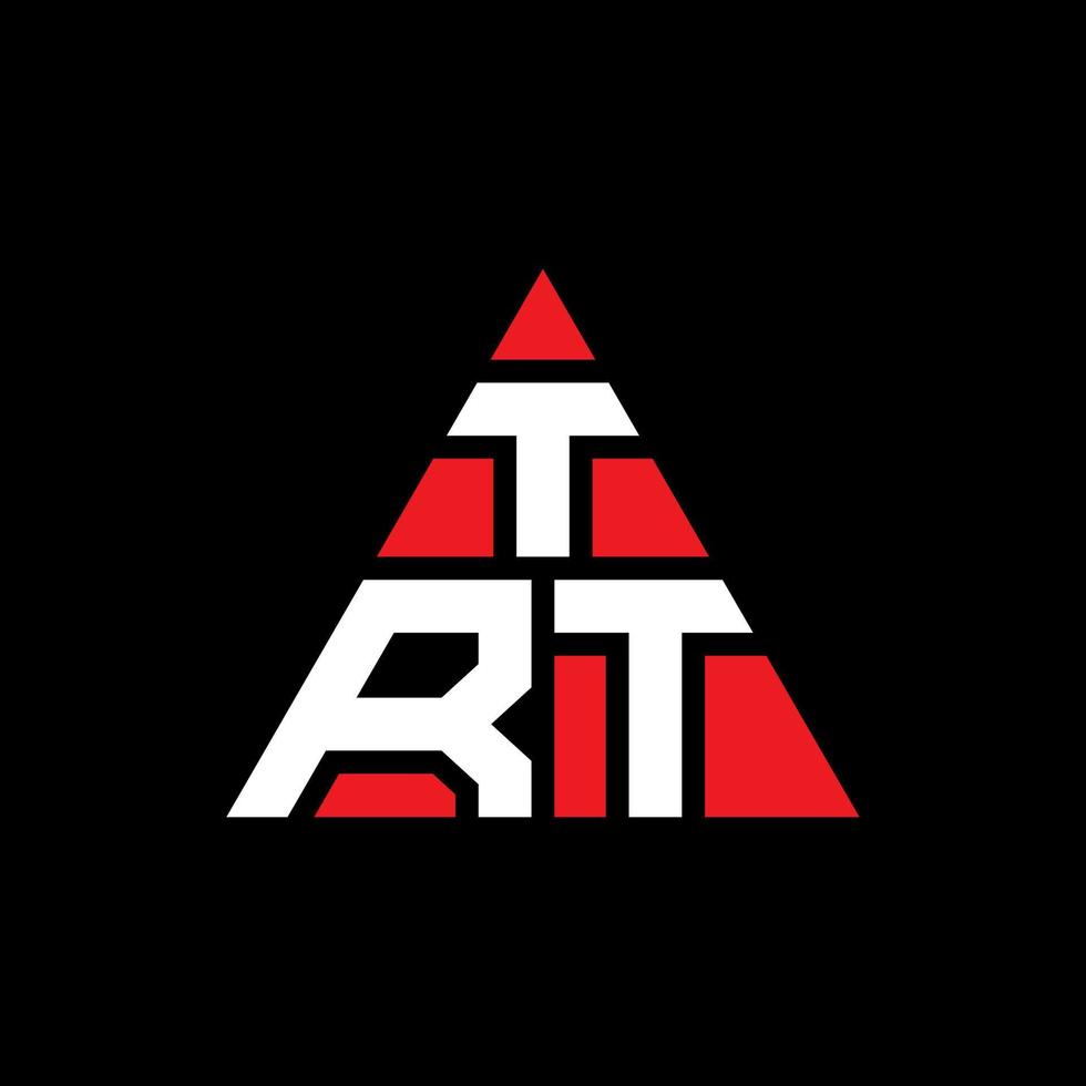 diseño de logotipo de letra de triángulo trt con forma de triángulo. monograma de diseño de logotipo de triángulo trt. plantilla de logotipo de vector de triángulo trt con color rojo. logo triangular trt logo simple, elegante y lujoso.