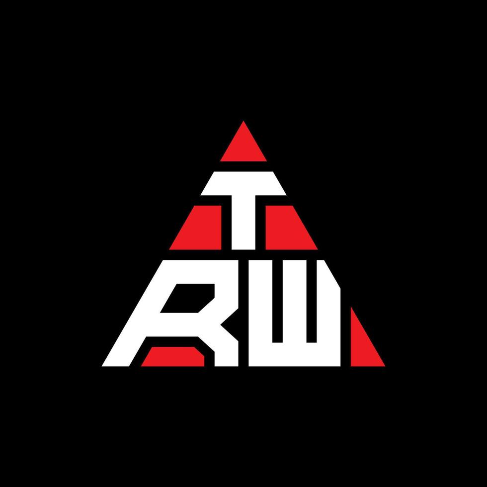 TRW triangle letter logo design with triangle shape. TRW triangle logo design monogram. TRW triangle vector logo template with red color. TRW triangular logo Simple, Elegant, and Luxurious Logo.