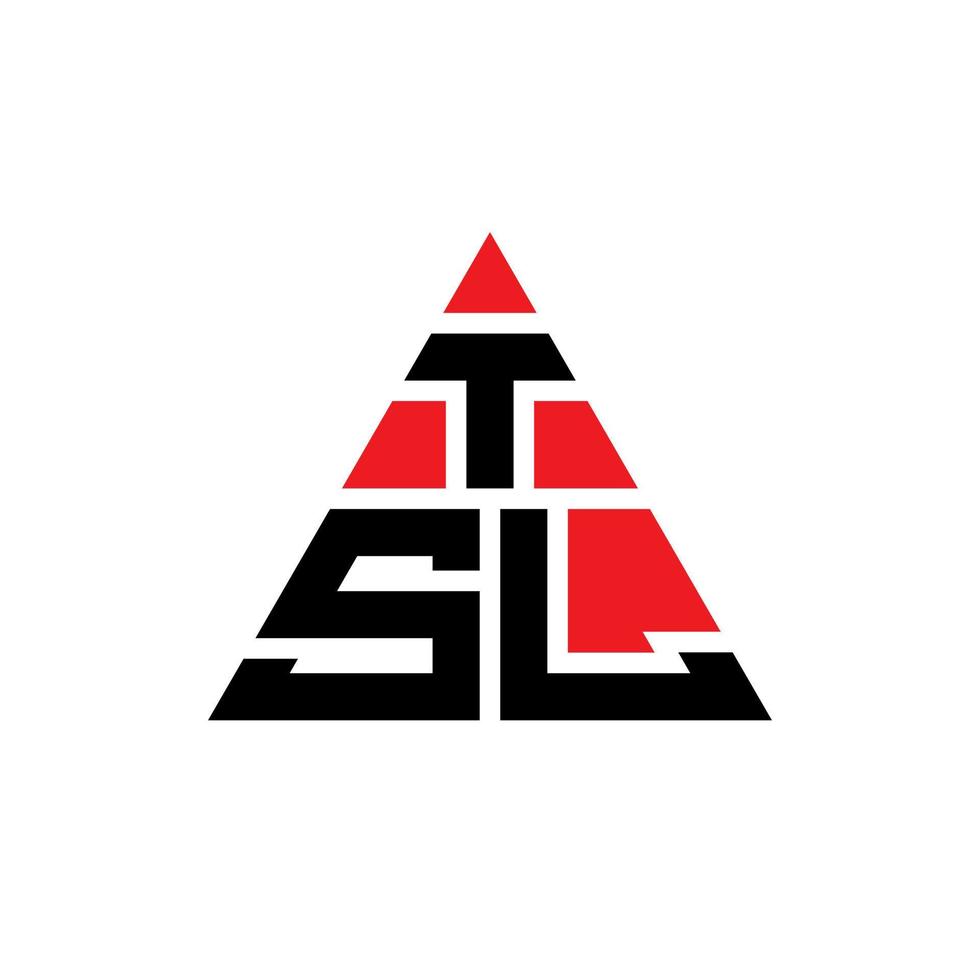 diseño de logotipo de letra triangular tsl con forma de triángulo. monograma de diseño de logotipo de triángulo tsl. plantilla de logotipo de vector de triángulo tsl con color rojo. logotipo triangular tsl logotipo simple, elegante y lujoso.