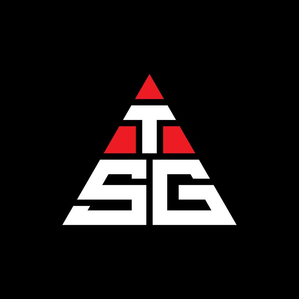 diseño de logotipo de letra triangular tsg con forma de triángulo. monograma de diseño de logotipo de triángulo tsg. plantilla de logotipo de vector de triángulo tsg con color rojo. logotipo triangular tsg logotipo simple, elegante y lujoso.