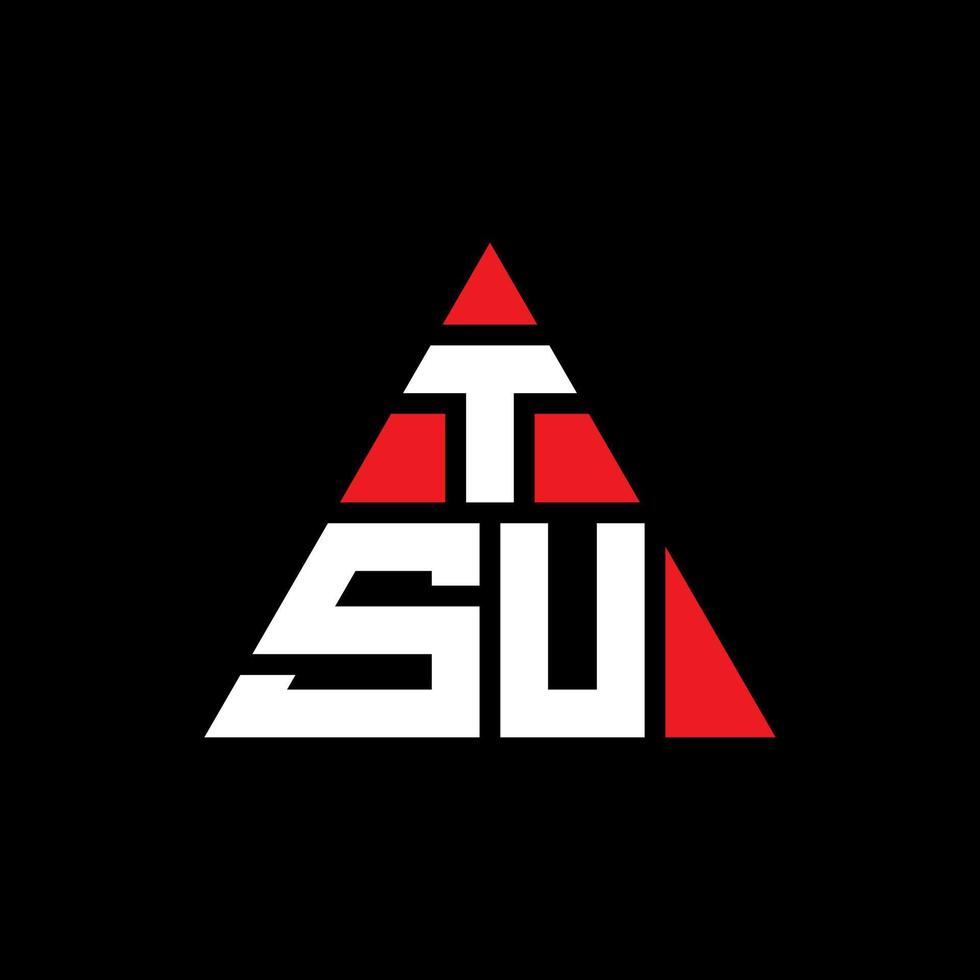 diseño de logotipo de letra triangular tsu con forma de triángulo. monograma de diseño del logotipo del triángulo tsu. plantilla de logotipo de vector de triángulo tsu con color rojo. logo triangular tsu logo simple, elegante y lujoso.