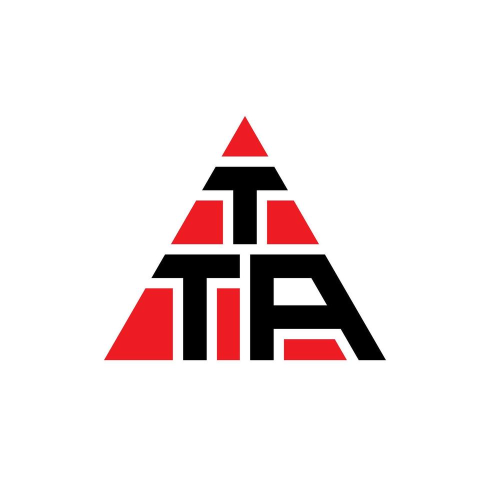 diseño de logotipo de letra triangular tta con forma de triángulo. monograma de diseño de logotipo de triángulo tta. plantilla de logotipo de vector de triángulo tta con color rojo. logotipo triangular tta logotipo simple, elegante y lujoso.