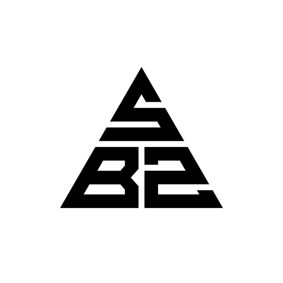 diseño de logotipo de letra triangular sbz con forma de triángulo. monograma de diseño del logotipo del triángulo sbz. plantilla de logotipo de vector de triángulo sbz con color rojo. logotipo triangular sbz logotipo simple, elegante y lujoso.