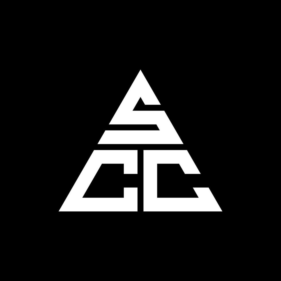 diseño de logotipo de letra triangular scc con forma de triángulo. monograma de diseño de logotipo de triángulo scc. plantilla de logotipo de vector de triángulo scc con color rojo. logotipo triangular scc logotipo simple, elegante y lujoso.