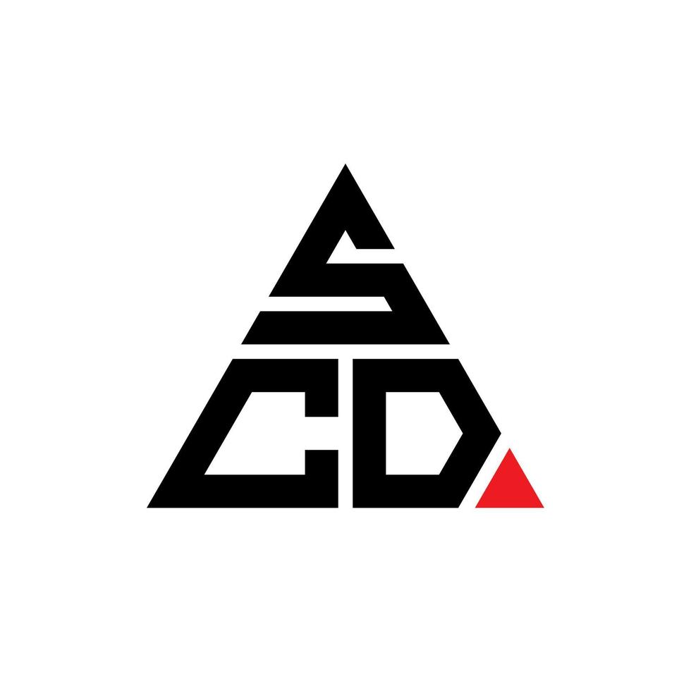 diseño de logotipo de letra de triángulo scd con forma de triángulo. monograma de diseño del logotipo del triángulo scd. plantilla de logotipo de vector de triángulo scd con color rojo. logotipo triangular scd logotipo simple, elegante y lujoso.