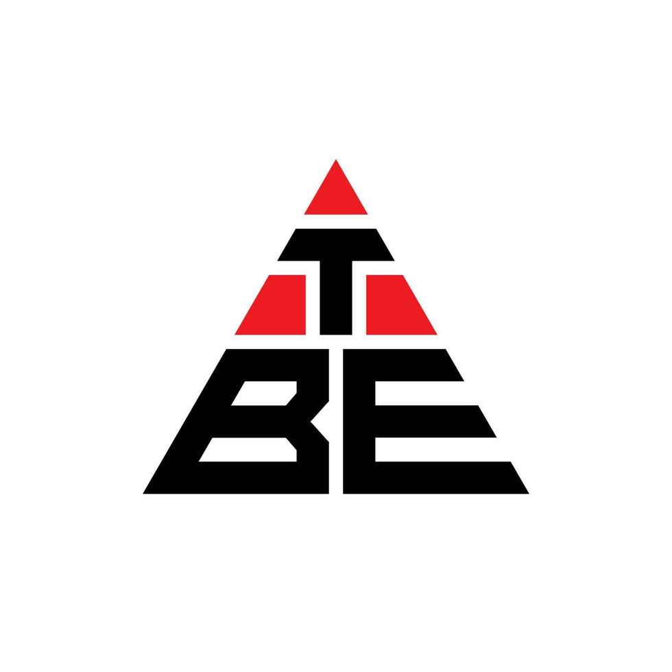 diseño de logotipo de letra de triángulo tbe con forma de triángulo. monograma de diseño de logotipo de triángulo tbe. plantilla de logotipo de vector de triángulo tbe con color rojo. tbe logo triangular logo simple, elegante y lujoso.