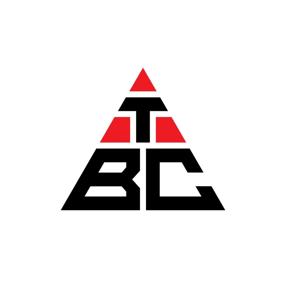 diseño de logotipo de letra triangular tbc con forma de triángulo. monograma de diseño de logotipo de triángulo tbc. plantilla de logotipo de vector de triángulo tbc con color rojo. logotipo triangular tbc logotipo simple, elegante y lujoso.