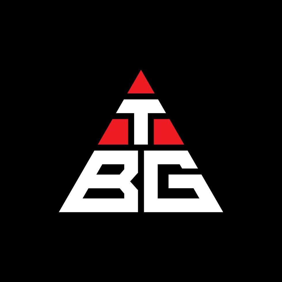 diseño de logotipo de letra de triángulo tbg con forma de triángulo. monograma de diseño de logotipo de triángulo tbg. plantilla de logotipo de vector de triángulo tbg con color rojo. logotipo triangular tbg logotipo simple, elegante y lujoso.