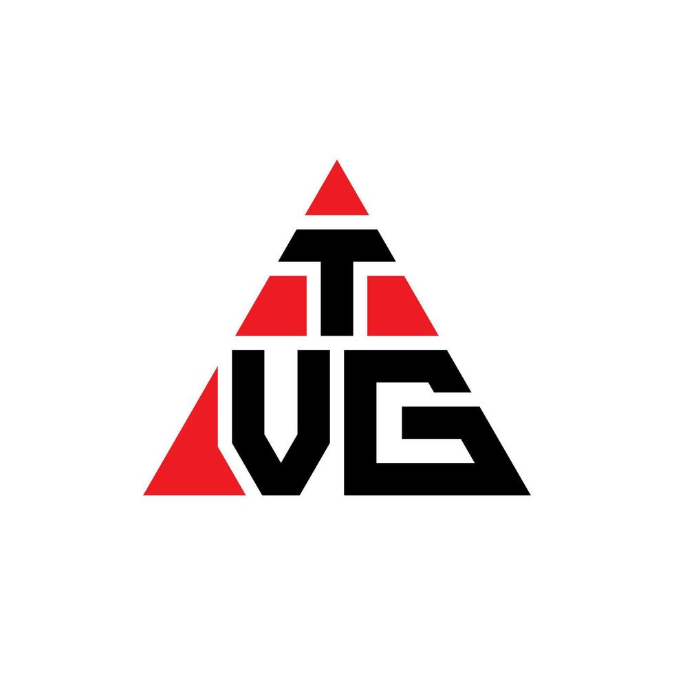 diseño de logotipo de letra de triángulo tvg con forma de triángulo. monograma de diseño de logotipo de triángulo tvg. plantilla de logotipo de vector de triángulo tvg con color rojo. logotipo triangular tvg logotipo simple, elegante y lujoso.