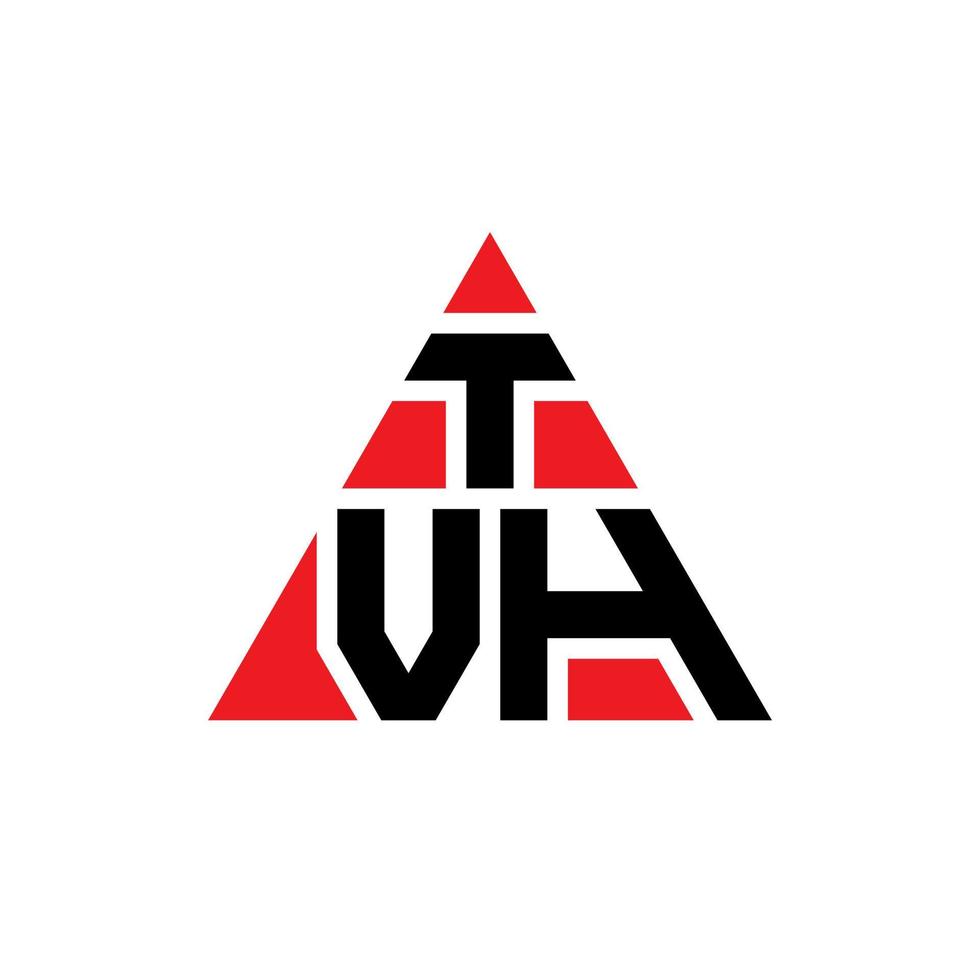 diseño de logotipo de letra triangular tvh con forma de triángulo. monograma de diseño de logotipo de triángulo tvh. plantilla de logotipo de vector de triángulo tvh con color rojo. logo triangular tvh logo simple, elegante y lujoso.