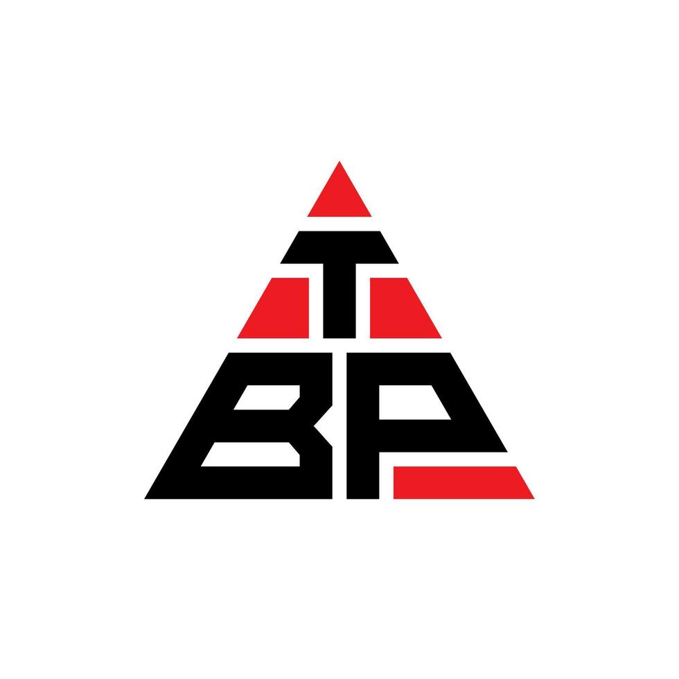 diseño de logotipo de letra triangular tbp con forma de triángulo. monograma de diseño de logotipo de triángulo tbp. plantilla de logotipo de vector de triángulo tbp con color rojo. logotipo triangular tbp logotipo simple, elegante y lujoso.
