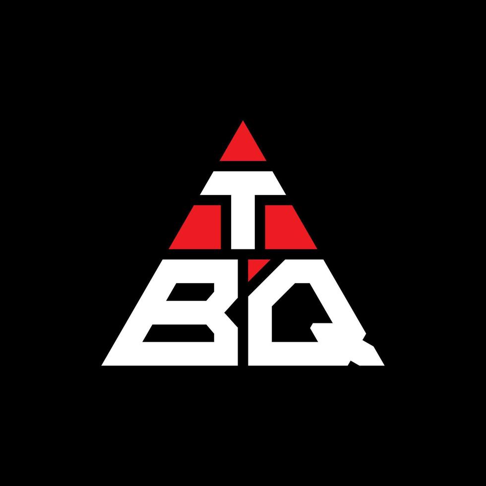 TBQ triangle letter logo design with triangle shape. TBQ triangle logo design monogram. TBQ triangle vector logo template with red color. TBQ triangular logo Simple, Elegant, and Luxurious Logo.