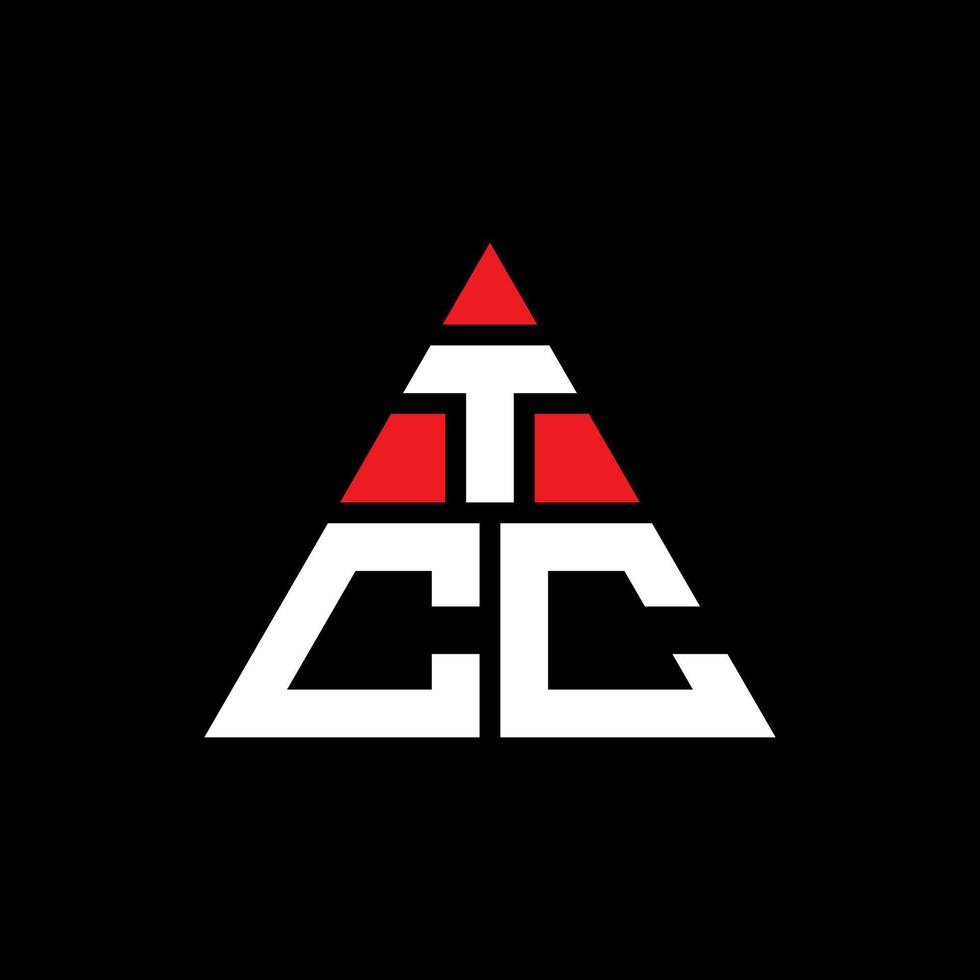 TCC triangle letter logo design with triangle shape. TCC triangle logo design monogram. TCC triangle vector logo template with red color. TCC triangular logo Simple, Elegant, and Luxurious Logo.