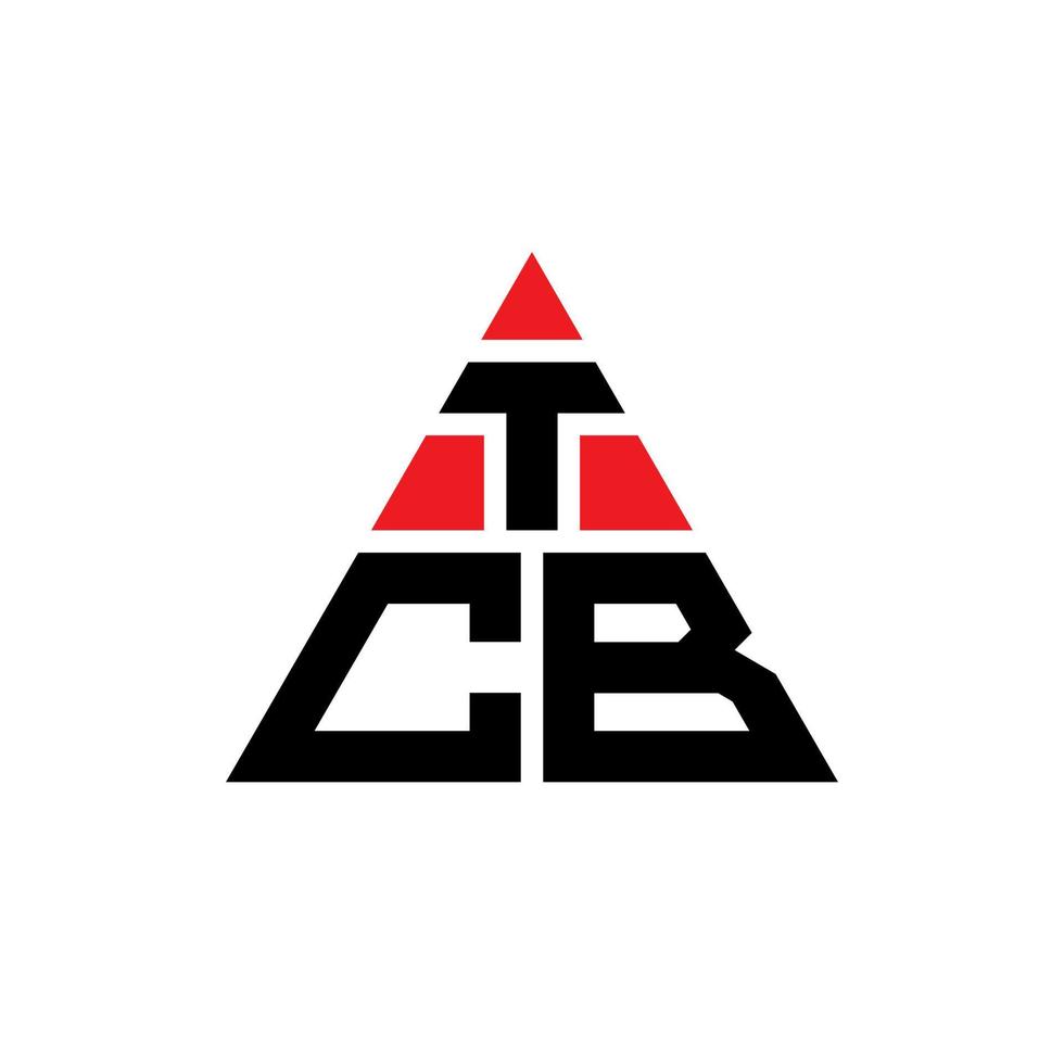 diseño de logotipo de letra triangular tcb con forma de triángulo. monograma de diseño de logotipo de triángulo tcb. plantilla de logotipo de vector de triángulo tcb con color rojo. logotipo triangular tcb logotipo simple, elegante y lujoso.