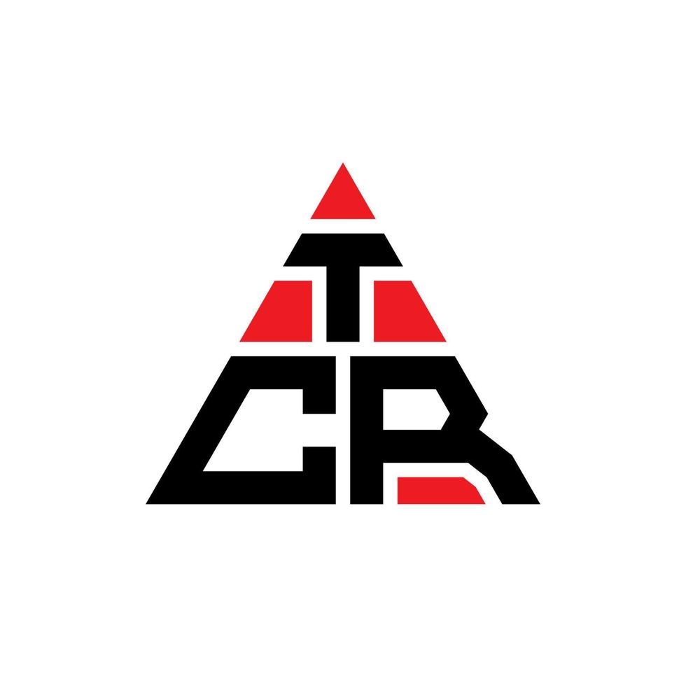 diseño de logotipo de letra de triángulo tcr con forma de triángulo. monograma de diseño del logotipo del triángulo tcr. plantilla de logotipo de vector de triángulo tcr con color rojo. logotipo triangular tcr logotipo simple, elegante y lujoso.