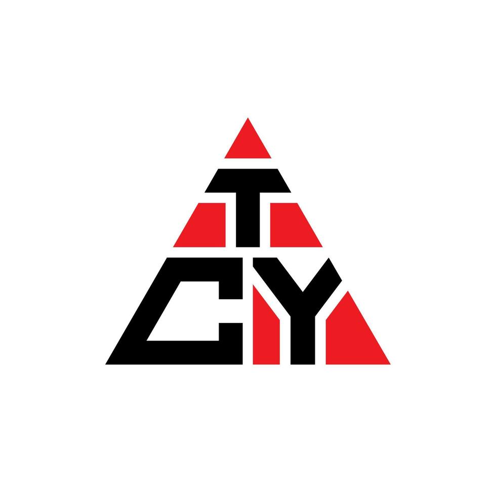 diseño de logotipo de letra triangular tcy con forma de triángulo. monograma de diseño de logotipo de triángulo tcy. plantilla de logotipo de vector de triángulo tcy con color rojo. logotipo triangular tcy logotipo simple, elegante y lujoso.