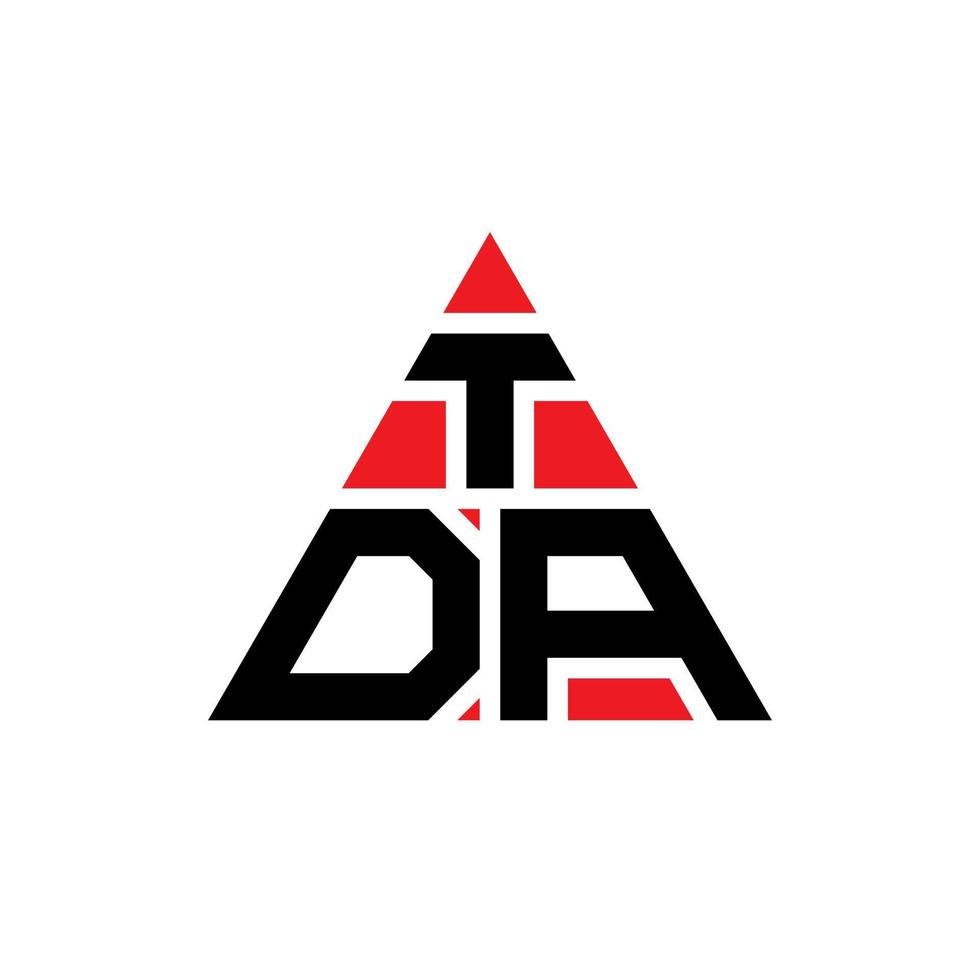 diseño de logotipo de letra triangular tda con forma de triángulo. monograma de diseño de logotipo de triángulo tda. plantilla de logotipo de vector de triángulo tda con color rojo. logotipo triangular tda logotipo simple, elegante y lujoso.