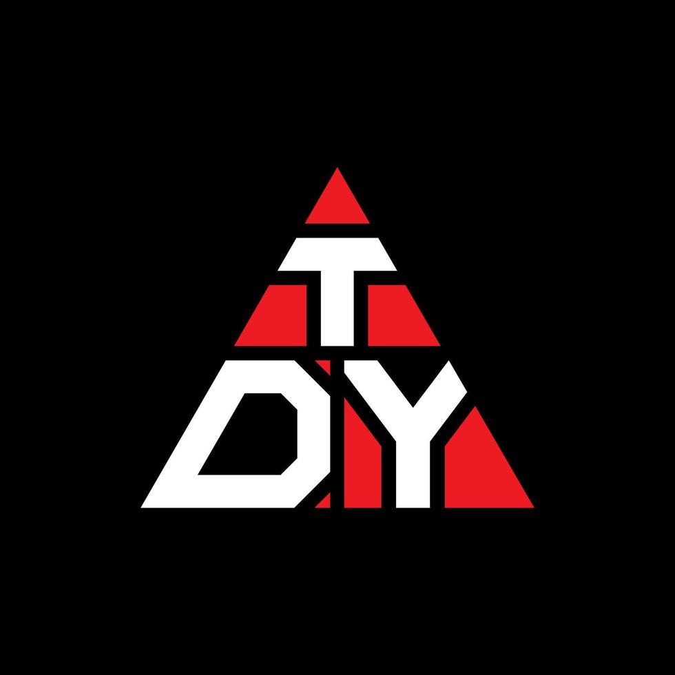 TDY triangle letter logo design with triangle shape. TDY triangle logo design monogram. TDY triangle vector logo template with red color. TDY triangular logo Simple, Elegant, and Luxurious Logo.