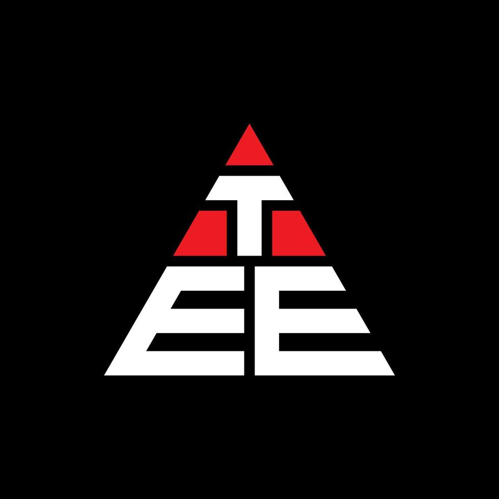 TEE triangle letter logo design with triangle shape. TEE triangle logo design monogram. TEE triangle vector logo template with red color. TEE triangular logo Simple, Elegant, and Luxurious Logo.