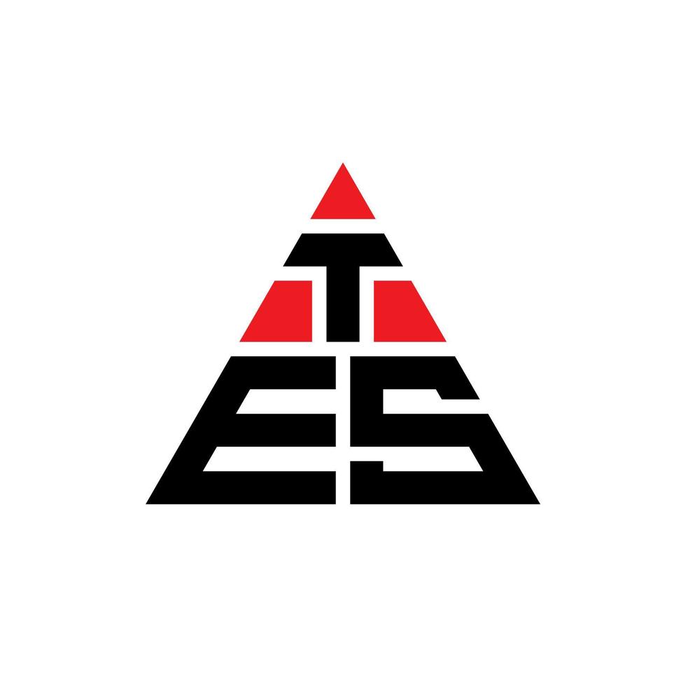 diseño de logotipo de letra triangular tes con forma de triángulo. monograma de diseño de logotipo de triángulo tes. plantilla de logotipo de vector de triángulo tes con color rojo. logotipo triangular tes logotipo simple, elegante y lujoso.