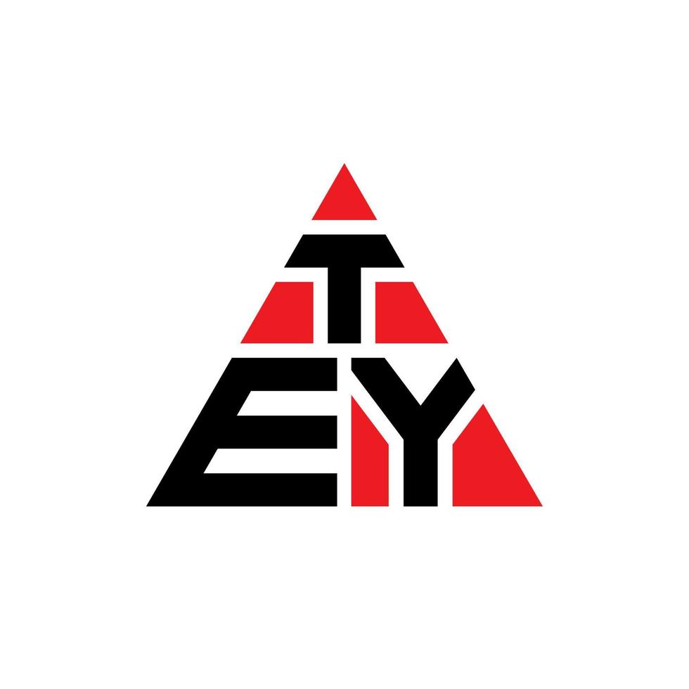 TEY triangle letter logo design with triangle shape. TEY triangle logo design monogram. TEY triangle vector logo template with red color. TEY triangular logo Simple, Elegant, and Luxurious Logo.