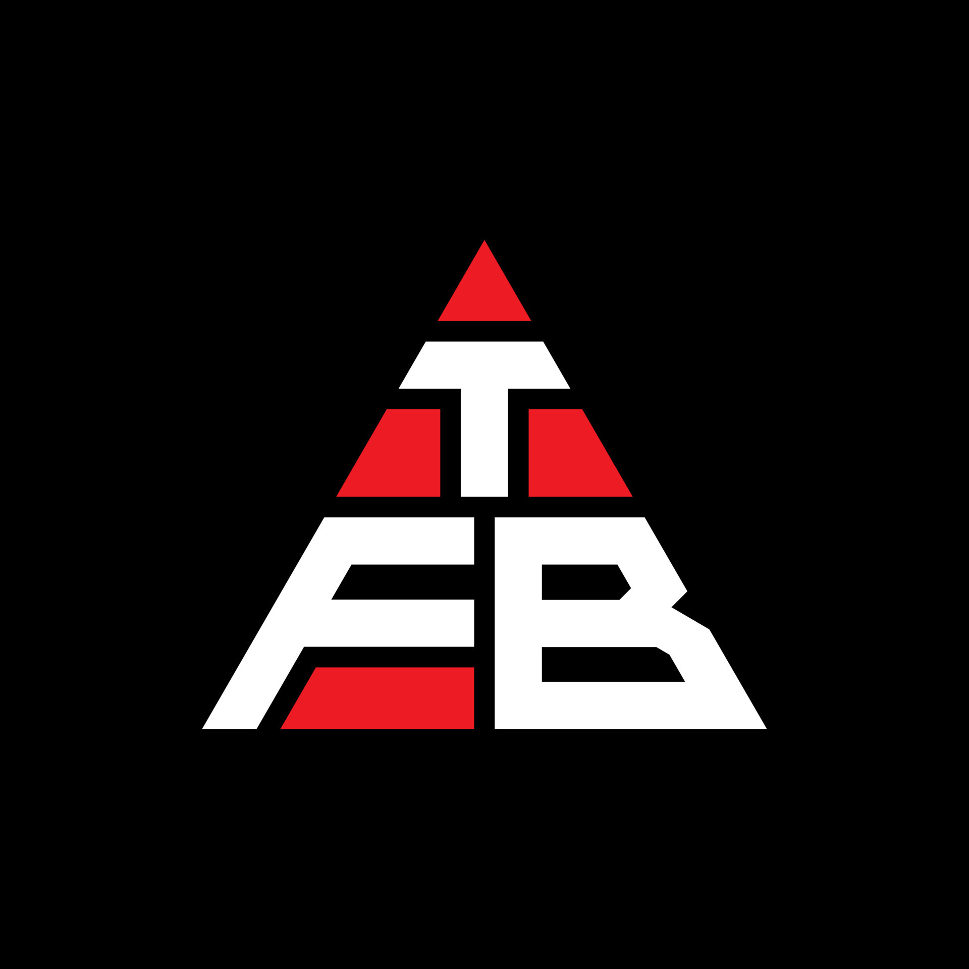TFB triangle letter logo design with triangle shape. TFB triangle logo