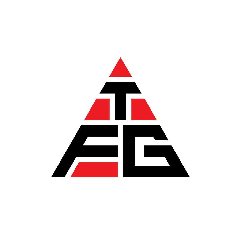 diseño de logotipo de letra de triángulo tfg con forma de triángulo. monograma de diseño de logotipo de triángulo tfg. plantilla de logotipo de vector de triángulo tfg con color rojo. logotipo triangular tfg logotipo simple, elegante y lujoso.