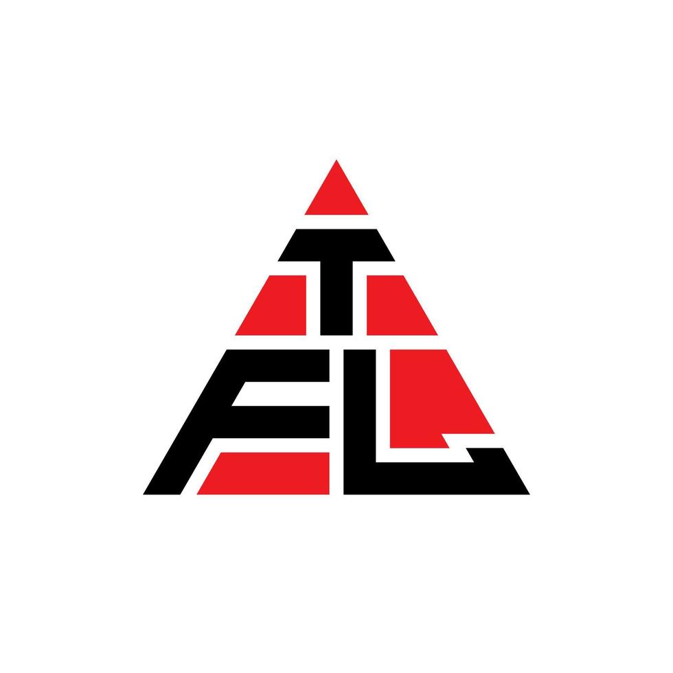 diseño de logotipo de letra de triángulo tfl con forma de triángulo. monograma de diseño de logotipo de triángulo tfl. plantilla de logotipo de vector de triángulo tfl con color rojo. logotipo triangular tfl logotipo simple, elegante y lujoso.