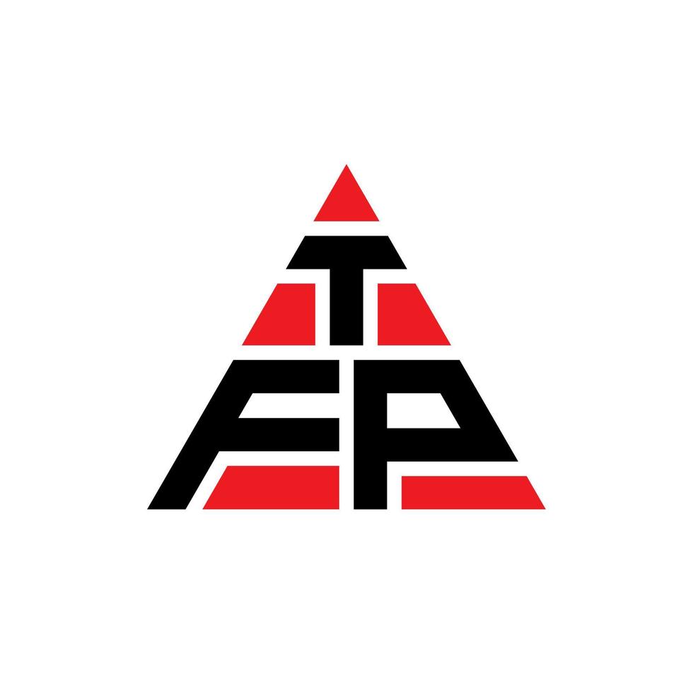 diseño de logotipo de letra triangular tfp con forma de triángulo. monograma de diseño de logotipo de triángulo tfp. plantilla de logotipo de vector de triángulo tfp con color rojo. logotipo triangular tfp logotipo simple, elegante y lujoso.