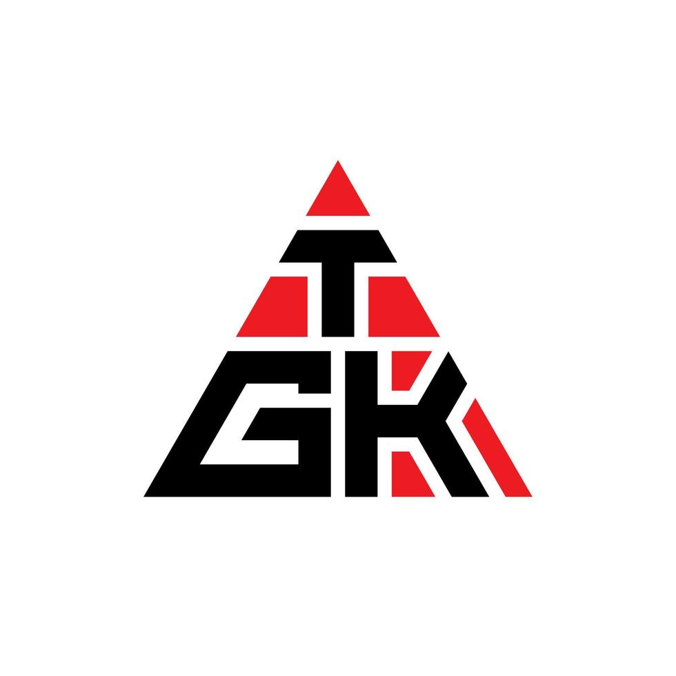 diseño de logotipo de letra triangular tgk con forma de triángulo. monograma de diseño de logotipo de triángulo tgk. plantilla de logotipo de vector de triángulo tgk con color rojo. logotipo triangular tgk logotipo simple, elegante y lujoso.