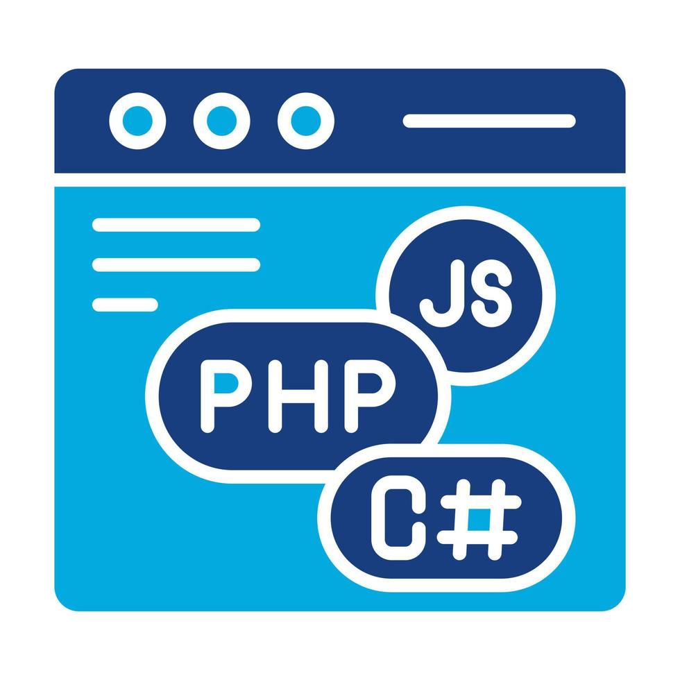 Coding Language Glyph Two Color Icon 9046782 Vector Art at Vecteezy