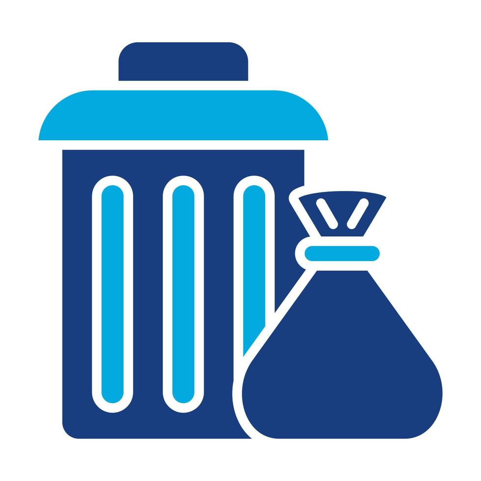 Trash Glyph Two Color Icon vector