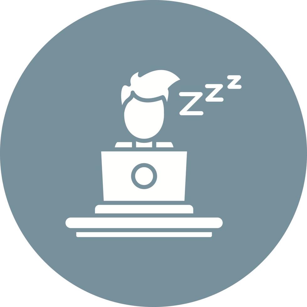 Sleepy Worker Glyph Circle Background Icon vector