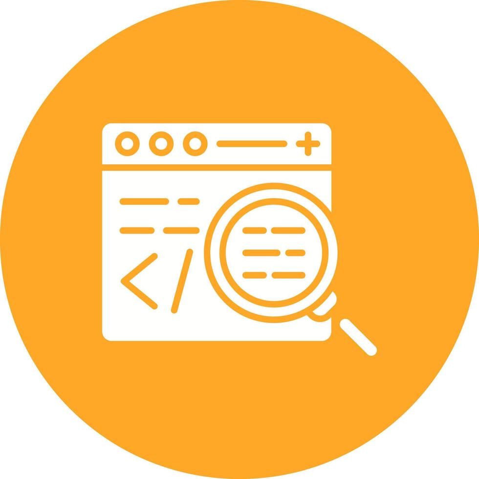 Code Testing Glyph Circle Background Icon vector