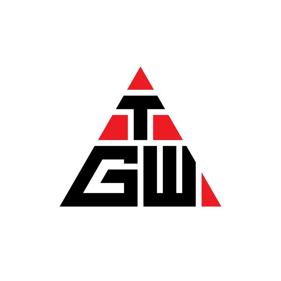 TGW triangle letter logo design with triangle shape. TGW triangle logo design monogram. TGW triangle vector logo template with red color. TGW triangular logo Simple, Elegant, and Luxurious Logo.