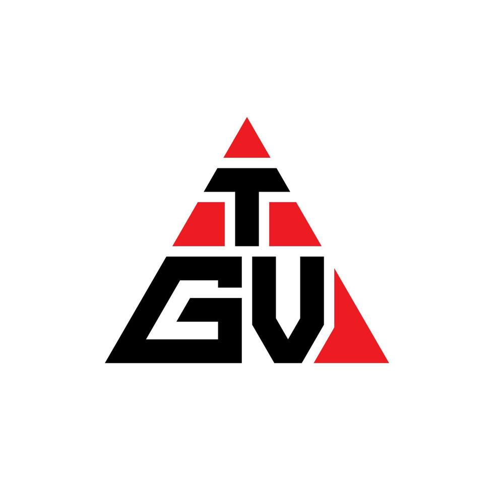 diseño de logotipo de letra triangular tgv con forma de triángulo. monograma de diseño de logotipo de triángulo tgv. plantilla de logotipo de vector de triángulo tgv con color rojo. logotipo triangular tgv logotipo simple, elegante y lujoso.