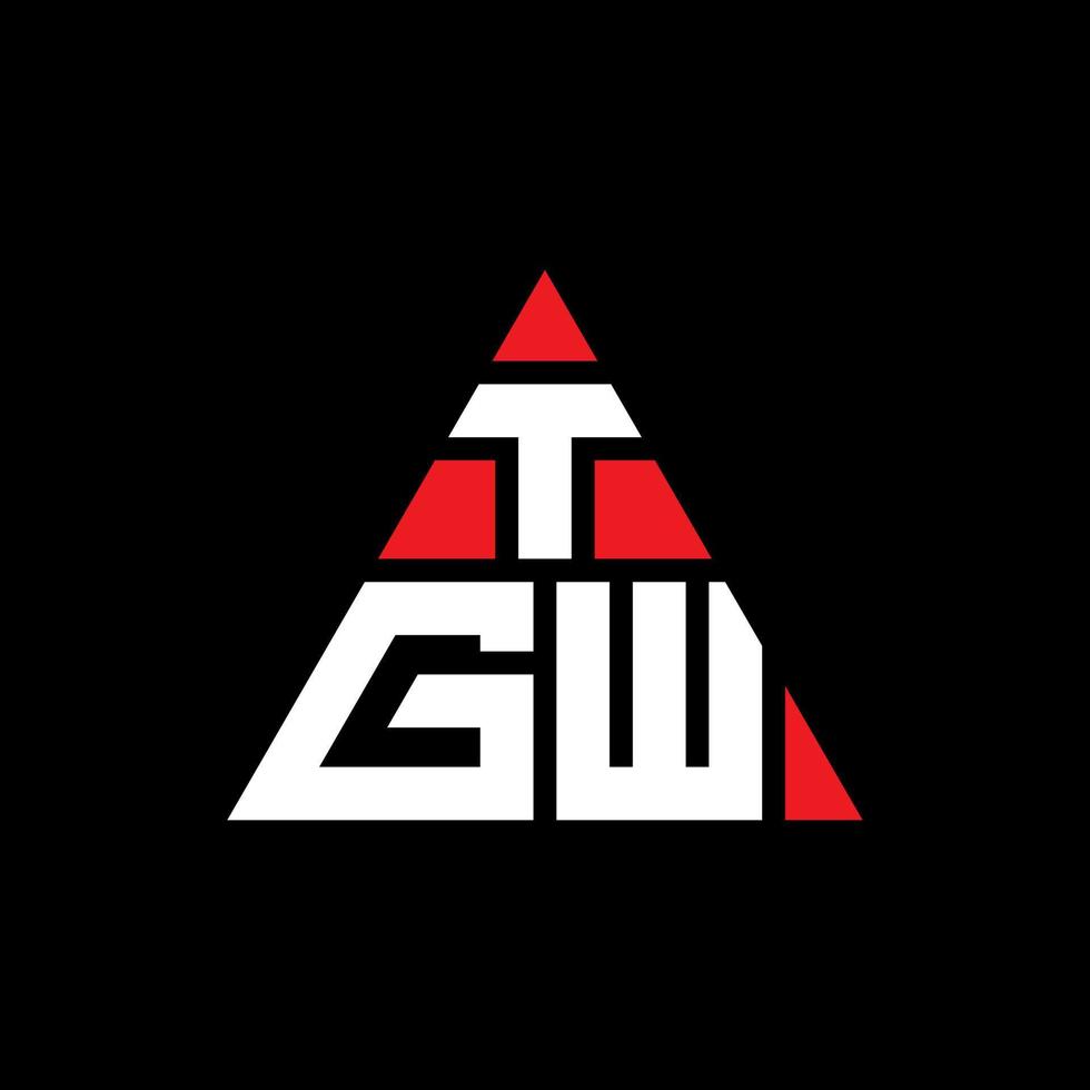 TGW triangle letter logo design with triangle shape. TGW triangle logo