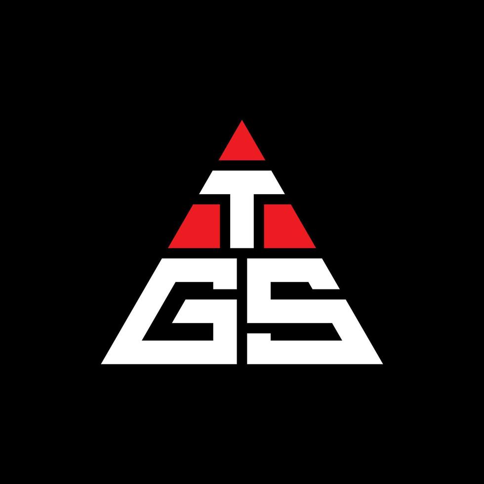 diseño de logotipo de letra triangular tgs con forma de triángulo. monograma de diseño de logotipo de triángulo tgs. plantilla de logotipo de vector de triángulo tgs con color rojo. logotipo triangular tgs logotipo simple, elegante y lujoso.