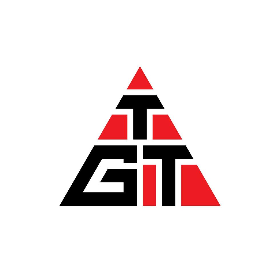 TGT triangle letter logo design with triangle shape. TGT triangle logo design monogram. TGT triangle vector logo template with red color. TGT triangular logo Simple, Elegant, and Luxurious Logo.