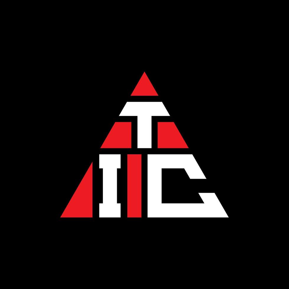 diseño de logotipo de letra de triángulo tic con forma de triángulo. monograma de diseño de logotipo de triángulo tic. plantilla de logotipo de vector de triángulo tic con color rojo. logotipo triangular tic logotipo simple, elegante y lujoso.
