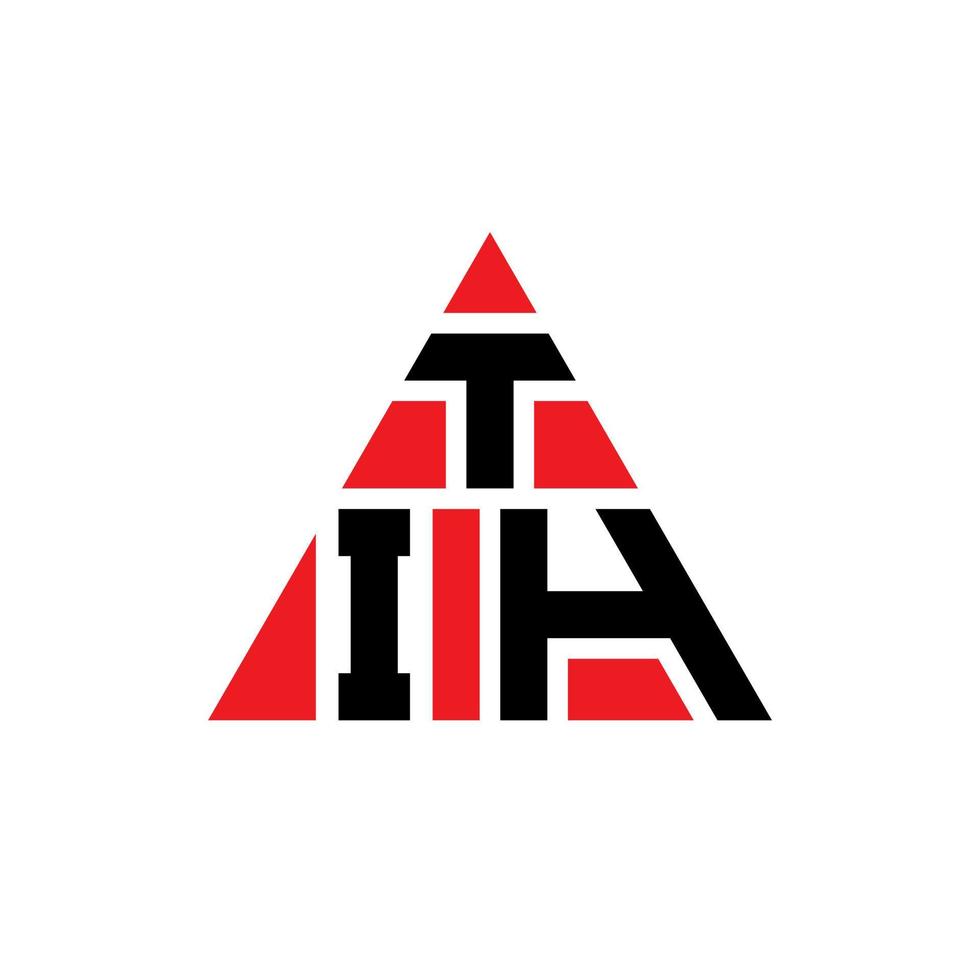 diseño de logotipo de letra de triángulo tih con forma de triángulo. monograma de diseño de logotipo de triángulo tih. plantilla de logotipo de vector de triángulo tih con color rojo. logotipo triangular tih logotipo simple, elegante y lujoso.