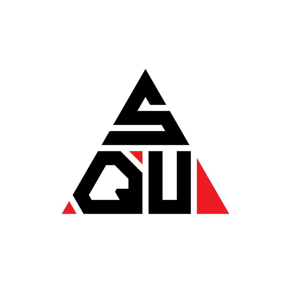 diseño de logotipo de letra triangular squ con forma de triángulo. monograma de diseño de logotipo de triángulo squ. plantilla de logotipo de vector de triángulo squ con color rojo. logo triangular squ logo simple, elegante y lujoso.