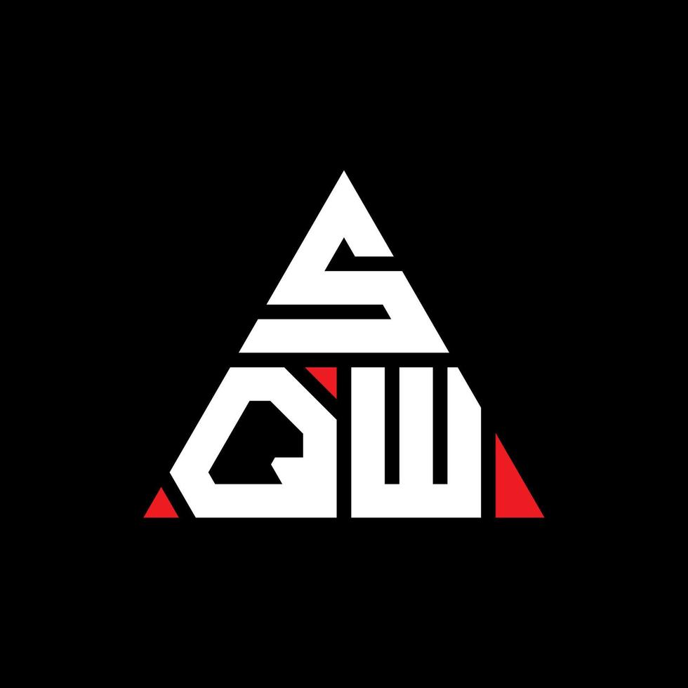 diseño de logotipo de letra triangular sqw con forma de triángulo. monograma de diseño de logotipo de triángulo sqw. plantilla de logotipo de vector de triángulo sqw con color rojo. logotipo triangular sqw logotipo simple, elegante y lujoso.