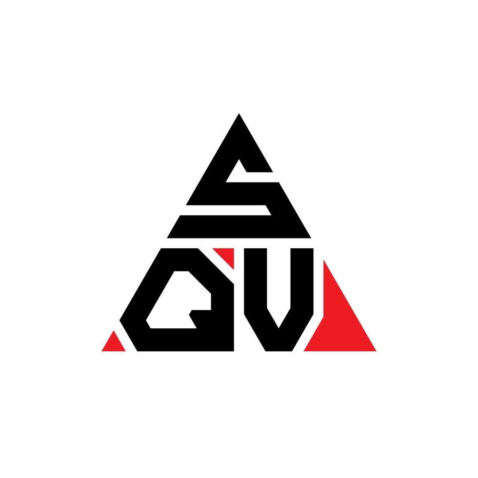 diseño de logotipo de letra triangular sqv con forma de triángulo. monograma de diseño de logotipo de triángulo sqv. plantilla de logotipo de vector de triángulo sqv con color rojo. logotipo triangular sqv logotipo simple, elegante y lujoso.