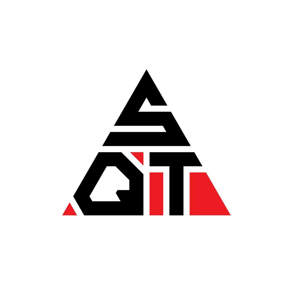 diseño de logotipo de letra triangular sqt con forma de triángulo. monograma de diseño de logotipo de triángulo sqt. plantilla de logotipo de vector de triángulo sqt con color rojo. logotipo triangular sqt logotipo simple, elegante y lujoso.