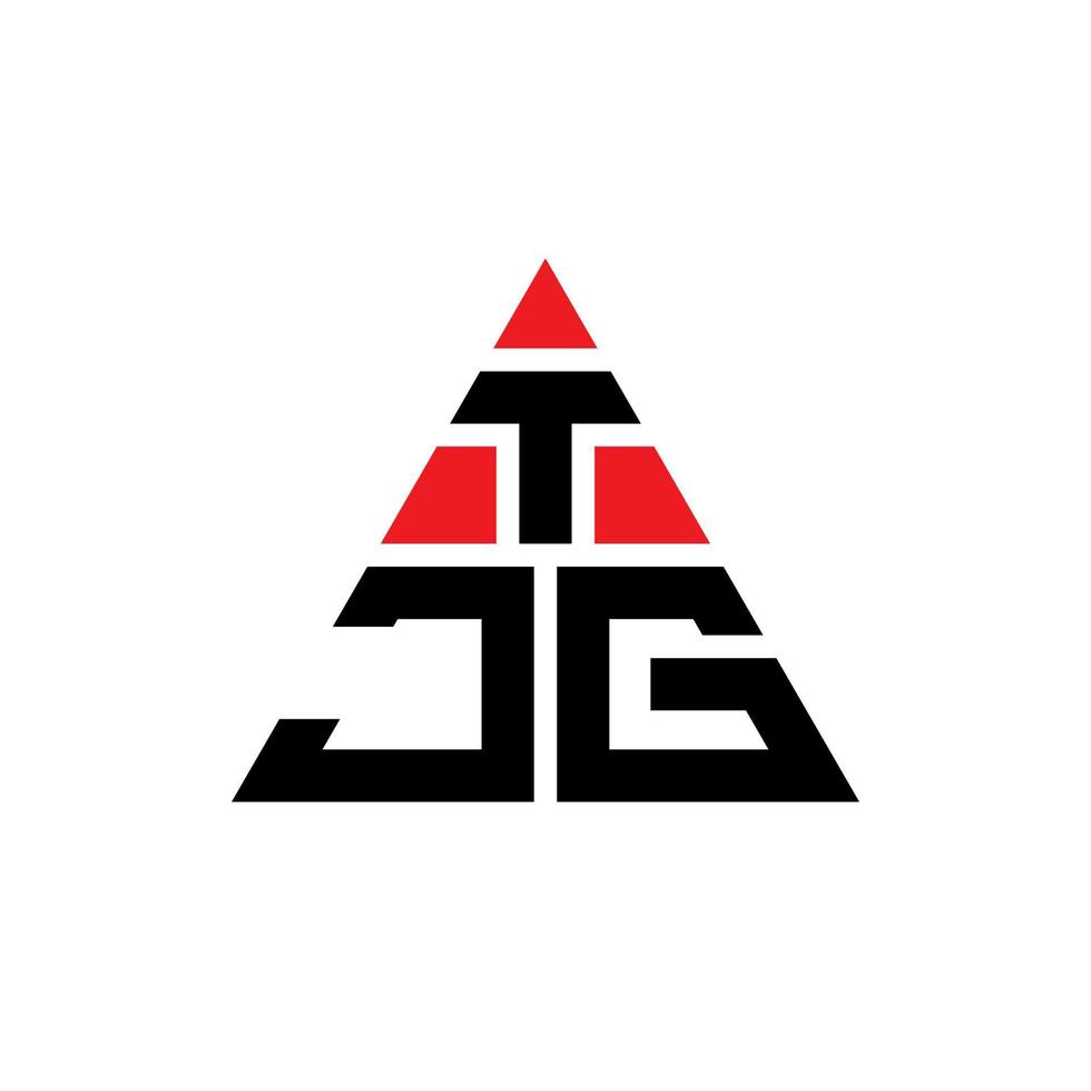 diseño de logotipo de letra triangular tjg con forma de triángulo. monograma de diseño de logotipo de triángulo tjg. plantilla de logotipo de vector de triángulo tjg con color rojo. logotipo triangular tjg logotipo simple, elegante y lujoso.