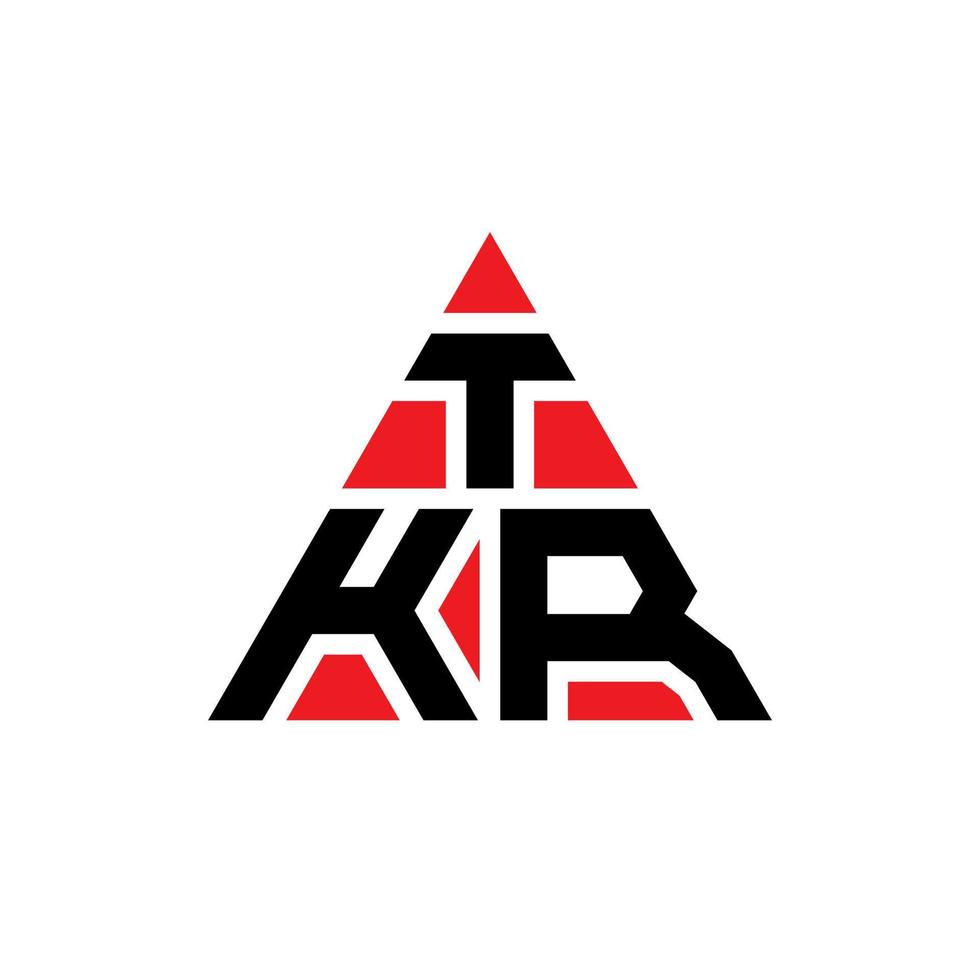 Diseño de logotipo de letra triangular tkr con forma de triángulo. monograma de diseño de logotipo de triángulo tkr. plantilla de logotipo de vector de triángulo tkr con color rojo. logotipo triangular tkr logotipo simple, elegante y lujoso.