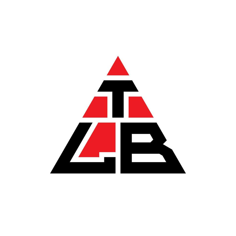 diseño de logotipo de letra triangular tlb con forma de triángulo. monograma de diseño de logotipo de triángulo tlb. plantilla de logotipo de vector de triángulo tlb con color rojo. logotipo triangular tlb logotipo simple, elegante y lujoso.