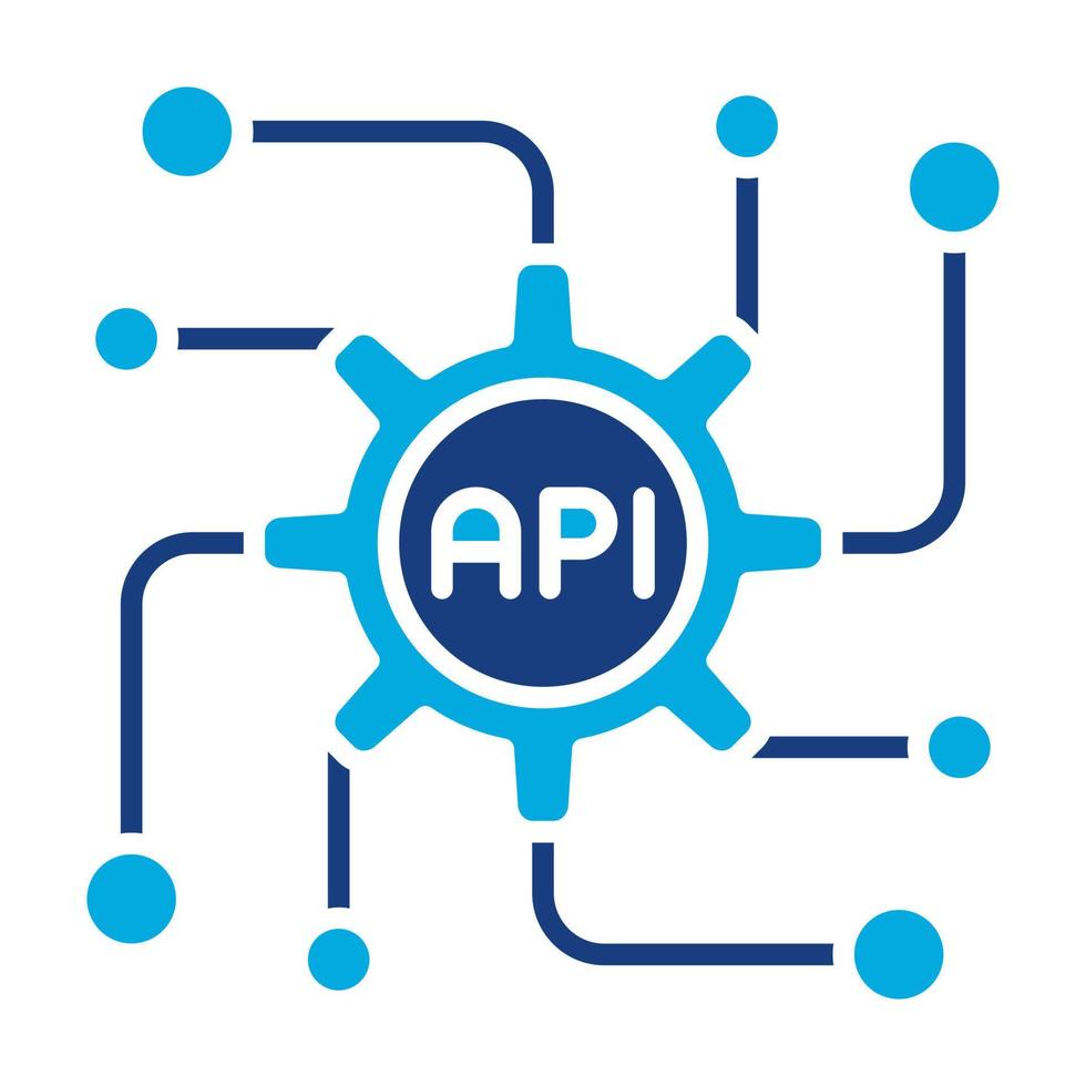 API Glyph Two Color Icon vector