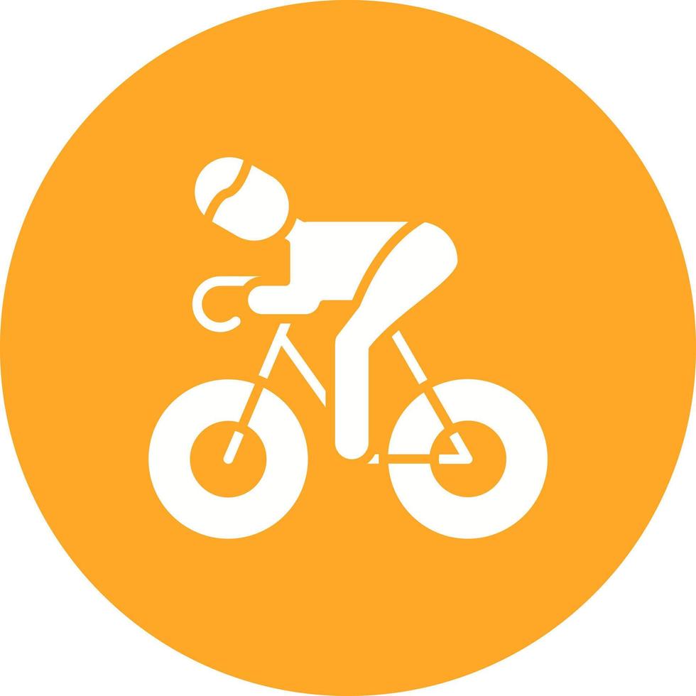 icono de fondo de círculo de glifo de ciclismo vector